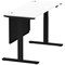 Air Modesty 1400mm Slim Rectangular Height Adjustable Desk, Black Leg & Modesty Panel, White