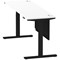 Air Modesty 1800mm Slim Rectangular Height Adjustable Desk, Black Leg & Modesty Panel, White