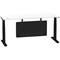 Air Modesty 1800mm Slim Rectangular Height Adjustable Desk, Black Leg & Modesty Panel, White