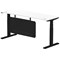 Air Modesty 1800mm Slim Rectangular Height Adjustable Desk, Black Leg & Modesty Panel, White