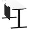 Air Modesty 1800mm Slim Rectangular Height Adjustable Desk, Black Leg & Modesty Panel, White