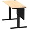 Air Modesty 1400mm Slim Rectangular Height Adjustable Desk, Black Leg & Modesty Panel, Maple Air Modesty 1400mm Slim Rectangular Height Adjustable Desk, Black Leg & Modesty Panel, Maple