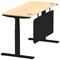 Air Modesty 1400mm Slim Rectangular Height Adjustable Desk, Black Leg & Modesty Panel, Maple Air Modesty 1400mm Slim Rectangular Height Adjustable Desk, Black Leg & Modesty Panel, Maple
