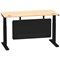 Air Modesty 1400mm Slim Rectangular Height Adjustable Desk, Black Leg & Modesty Panel, Maple Air Modesty 1400mm Slim Rectangular Height Adjustable Desk, Black Leg & Modesty Panel, Maple
