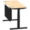 Air Modesty 1400mm Slim Rectangular Height Adjustable Desk, Black Leg & Modesty Panel, Maple Air Modesty 1400mm Slim Rectangular Height Adjustable Desk, Black Leg & Modesty Panel, Maple