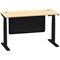 Air Modesty 1400mm Slim Rectangular Height Adjustable Desk, Black Leg & Modesty Panel, Maple Air Modesty 1400mm Slim Rectangular Height Adjustable Desk, Black Leg & Modesty Panel, Maple