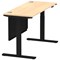 Air Modesty 1400mm Slim Rectangular Height Adjustable Desk, Black Leg & Modesty Panel, Maple Air Modesty 1400mm Slim Rectangular Height Adjustable Desk, Black Leg & Modesty Panel, Maple