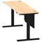 Air Modesty 1800mm Slim Rectangular Height Adjustable Desk, Black Leg & Modesty Panel, Maple