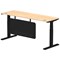 Air Modesty 1800mm Slim Rectangular Height Adjustable Desk, Black Leg & Modesty Panel, Maple