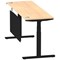 Air Modesty 1800mm Slim Rectangular Height Adjustable Desk, Black Leg & Modesty Panel, Maple