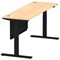 Air Modesty 1800mm Slim Rectangular Height Adjustable Desk, Black Leg & Modesty Panel, Maple