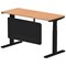 Air Modesty 1400mm Slim Rectangular Height Adjustable Desk, Black Leg & Modesty Panel, Oak Air Modesty 1400mm Slim Rectangular Height Adjustable Desk, Black Leg & Modesty Panel, Oak