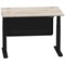 Air Modesty 1200mm Rectangular Cable Port Height Adjustable Desk, Black Leg & Modesty Panel, Grey Oak