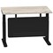 Air Modesty 1200mm Rectangular Cable Port Height Adjustable Desk, Black Leg & Modesty Panel, Grey Oak