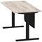 Air Modesty 1600mm Rectangular Cable Port Height Adjustable Desk, Black Leg & Modesty Panel, Grey Oak