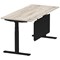 Air Modesty 1800mm Rectangular Cable Port Height Adjustable Desk, Black Leg & Modesty Panel, Grey Oak Air Modesty 1800mm Rectangular Cable Port Height Adjustable Desk, Black Leg & Modesty Panel, Grey Oak