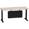 Air Modesty 1800mm Rectangular Cable Port Height Adjustable Desk, Black Leg & Modesty Panel, Grey Oak Air Modesty 1800mm Rectangular Cable Port Height Adjustable Desk, Black Leg & Modesty Panel, Grey Oak