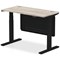 Air Modesty 1200mm Slim Rectangular Height Adjustable Desk, Black Leg & Modesty Panel, Grey Oak