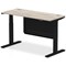 Air Modesty 1400mm Slim Rectangular Height Adjustable Desk, Black Leg & Modesty Panel, Grey Oak Air Modesty 1400mm Slim Rectangular Height Adjustable Desk, Black Leg & Modesty Panel, Grey Oak