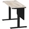Air Modesty 1400mm Slim Rectangular Height Adjustable Desk, Black Leg & Modesty Panel, Grey Oak Air Modesty 1400mm Slim Rectangular Height Adjustable Desk, Black Leg & Modesty Panel, Grey Oak