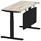 Air Modesty 1400mm Slim Rectangular Height Adjustable Desk, Black Leg & Modesty Panel, Grey Oak Air Modesty 1400mm Slim Rectangular Height Adjustable Desk, Black Leg & Modesty Panel, Grey Oak
