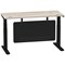 Air Modesty 1400mm Slim Rectangular Height Adjustable Desk, Black Leg & Modesty Panel, Grey Oak Air Modesty 1400mm Slim Rectangular Height Adjustable Desk, Black Leg & Modesty Panel, Grey Oak
