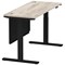 Air Modesty 1400mm Slim Rectangular Height Adjustable Desk, Black Leg & Modesty Panel, Grey Oak Air Modesty 1400mm Slim Rectangular Height Adjustable Desk, Black Leg & Modesty Panel, Grey Oak