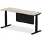 Air Modesty 1800mm Slim Rectangular Height Adjustable Desk, Black Leg & Modesty Panel, Grey Oak