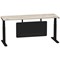 Air Modesty 1800mm Slim Rectangular Height Adjustable Desk, Black Leg & Modesty Panel, Grey Oak