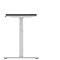 Air 1200mm Slim Rectangular Height Adjustable Desk, Silver Leg, Black