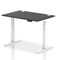 Air 1200mm Rectangular Height Adjustable Desk, White Leg, Black