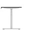 Air 1400mm Rectangular Height Adjustable Desk, Silver Leg, Black