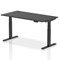 Air 1600mm Rectangular Height Adjustable Desk, Black Leg, Black