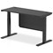 Air 1400mm Slim Rectangular Height Adjustable Desk with Modesty Panel, Black