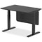 Air 1200mm Rectangular Height Adjustable Desk with Modesty Panel, Black