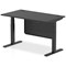 Air 1400mm Rectangular Height Adjustable Desk with Modesty Panel, Black