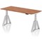 Air 1800mm Height Adjustable Desk, Silver Leg with Piste Foot, Walnut
