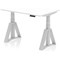 Air 1200mm Height Adjustable Desk, Silver Leg with Piste Foot, White