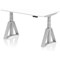 Air 1400mm Height Adjustable Desk, Silver Leg with Piste Foot, White