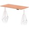 Air 1600mm Height Adjustable Desk, White Leg with Piste Foot, Beech