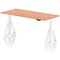 Air 1800mm Height Adjustable Desk, White Leg with Piste Foot, Beech