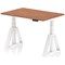 Air 1200mm Height Adjustable Desk, White Leg with Piste Foot, Walnut