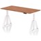 Air 1600mm Height Adjustable Desk, White Leg with Piste Foot, Walnut