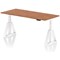 Air 1800mm Height Adjustable Desk, White Leg with Piste Foot, Walnut
