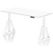Air 1600mm Height Adjustable Desk, White Leg with Piste Foot, White