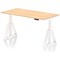 Air 1600mm Height Adjustable Desk, White Leg with Piste Foot, Maple