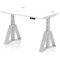 Air 1200mm Height Adjustable Cable Port Desk, Silver Leg with Piste Foot, White