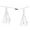 Air 1200mm Height Adjustable Cable Port Desk, White Leg with Piste Foot, White