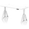 Air 1600mm Height Adjustable Cable Ports Desk, White Leg with Piste Foot, White