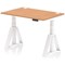 Air 1200mm Height Adjustable Cable Port Desk, White Leg with Piste Foot, Oak